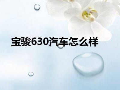 宝骏630汽车怎么样