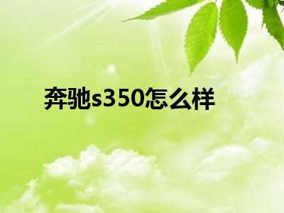 奔驰s350怎么样