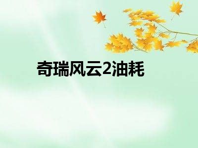 奇瑞风云2油耗