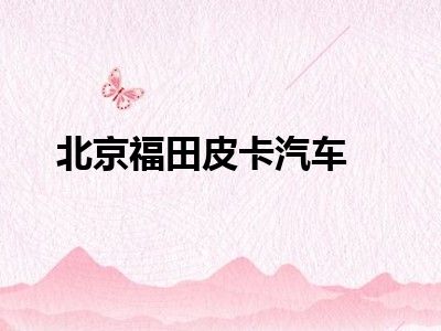 北京福田皮卡汽车