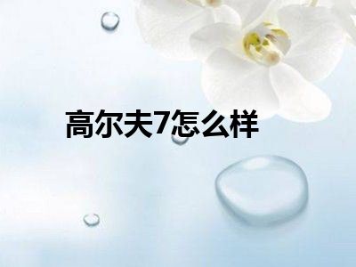 高尔夫7怎么样