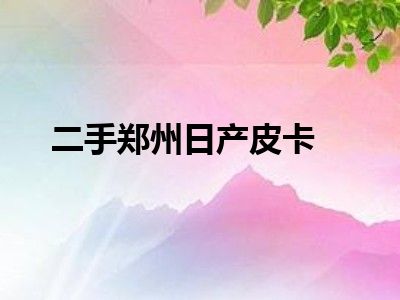 二手郑州日产皮卡