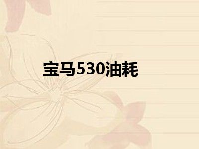 宝马530油耗
