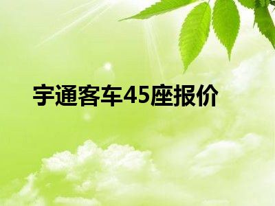 宇通客车45座报价