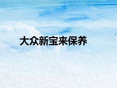 大众新宝来保养