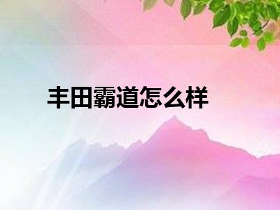 丰田霸道怎么样