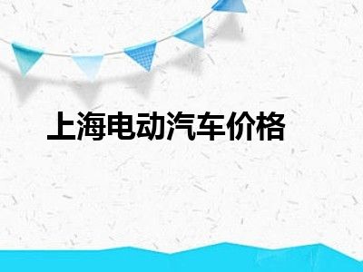上海电动汽车价格