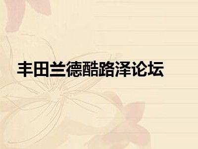丰田兰德酷路泽论坛