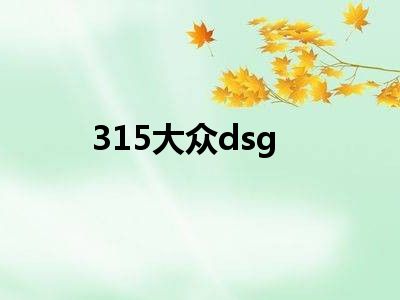 315大众dsg
