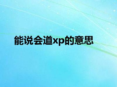能说会道xp的意思