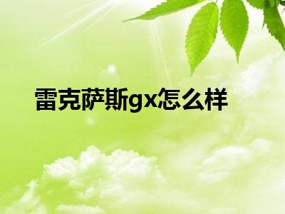 雷克萨斯gx怎么样