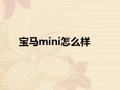宝马mini怎么样