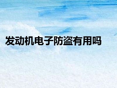发动机电子防盗有用吗
