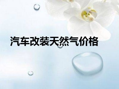 汽车改装天然气价格
