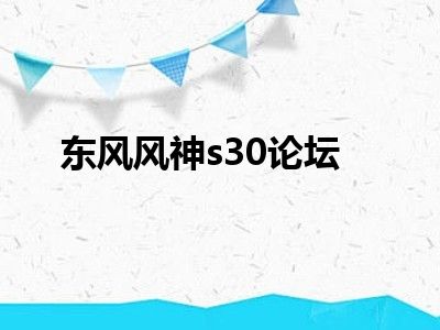 东风风神s30论坛