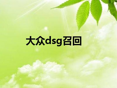 大众dsg召回