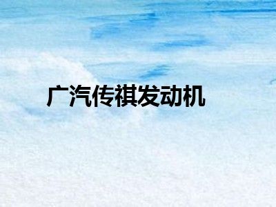 广汽传祺发动机