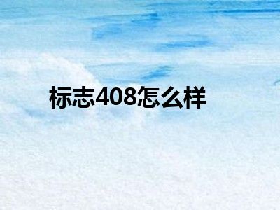 标志408怎么样