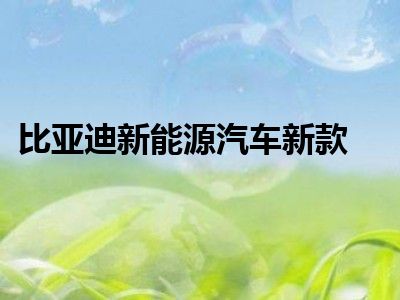 比亚迪新能源汽车新款