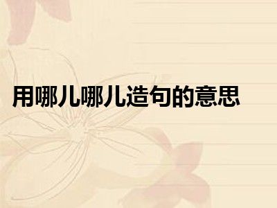 用哪儿哪儿造句的意思