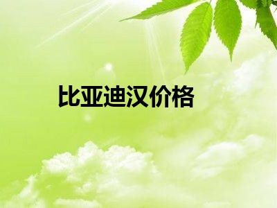 比亚迪汉价格