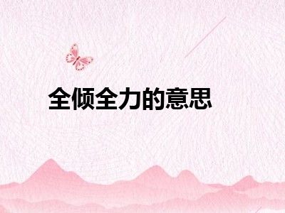 全倾全力的意思