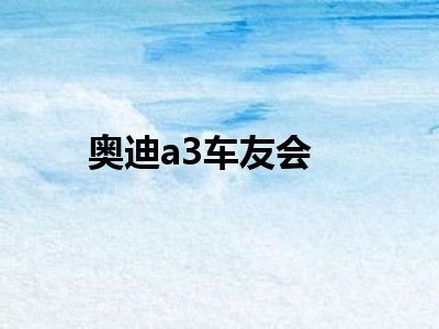 奥迪a3车友会