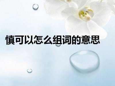 慎可以怎么组词的意思