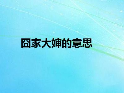 囧家大婶的意思