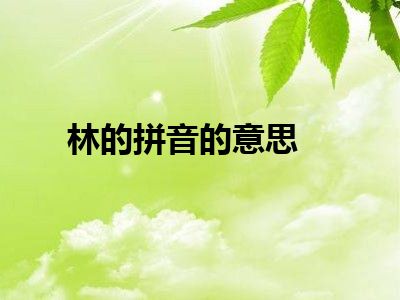 林的拼音的意思