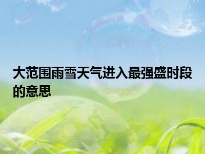 大范围雨雪天气进入最强盛时段的意思