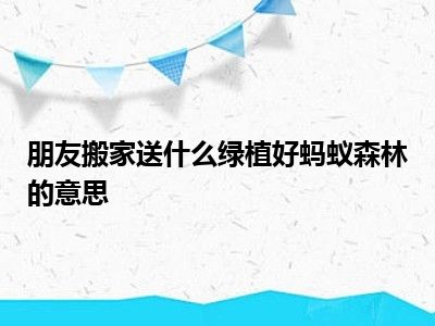 朋友搬家送什么绿植好蚂蚁森林的意思