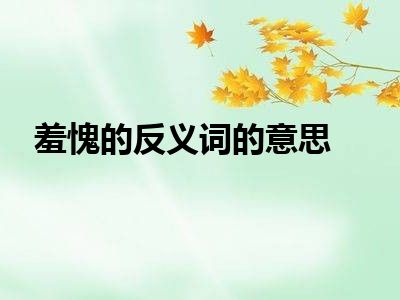 羞愧的反义词的意思