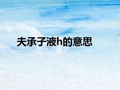夫承子液h的意思