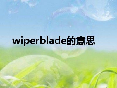 wiperblade的意思