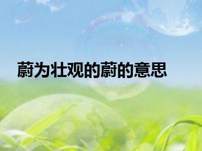 蔚为壮观的蔚的意思