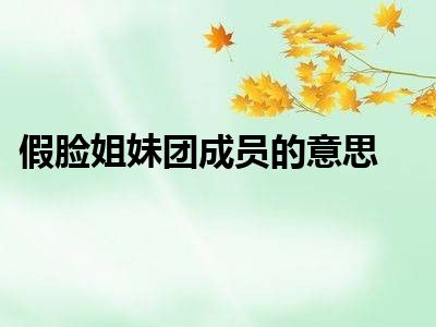 假脸姐妹团成员的意思
