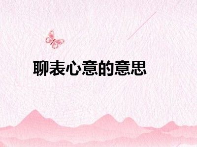 聊表心意的意思