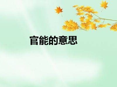 官能的意思