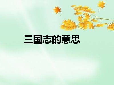 三国志的意思
