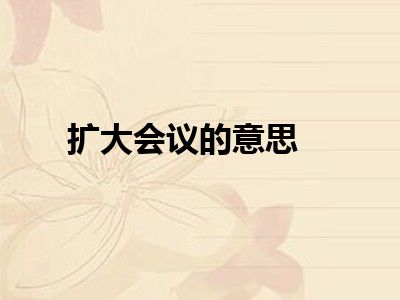 扩大会议的意思