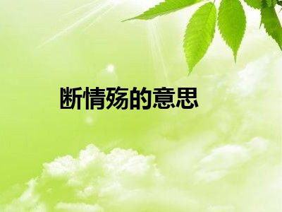 断情殇的意思
