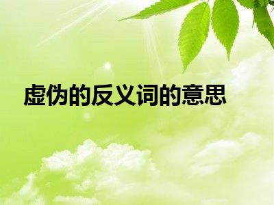 虚伪的反义词的意思