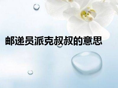 邮递员派克叔叔的意思