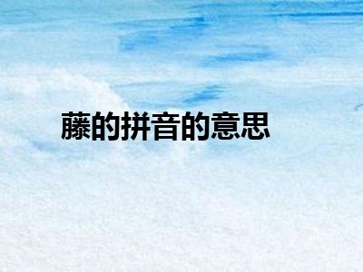 藤的拼音的意思