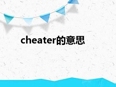 cheater的意思