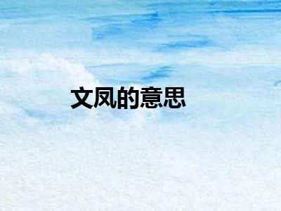 文凤的意思