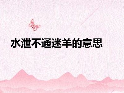 水泄不通迷羊的意思