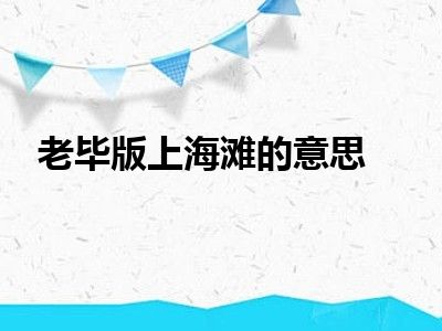 老毕版上海滩的意思