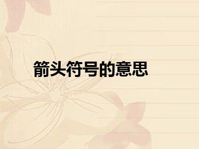 箭头符号的意思